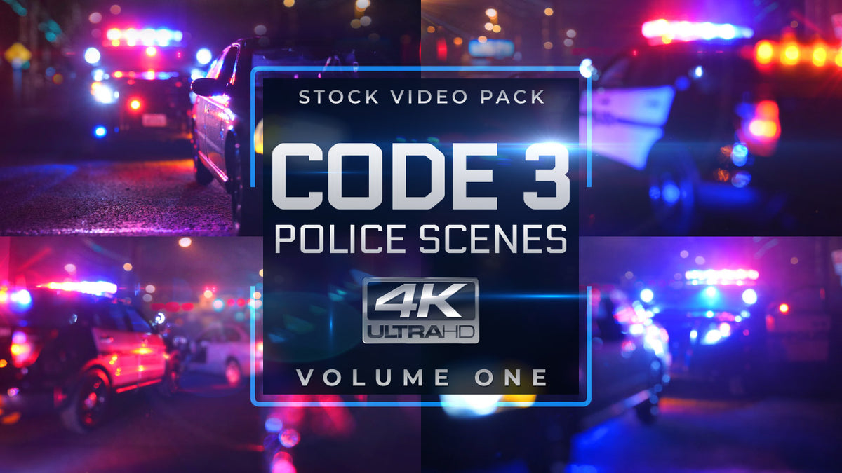 CODE 3 Police Scenes 4K Pack - 14 Stock Videos