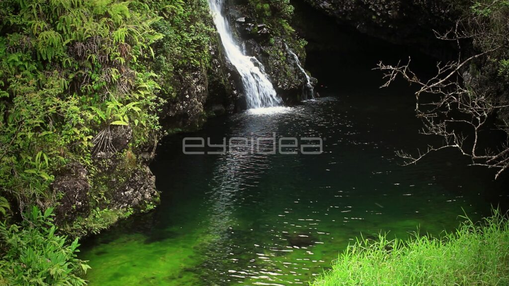 Small Waterfall into Emerald Green Gorge Pool