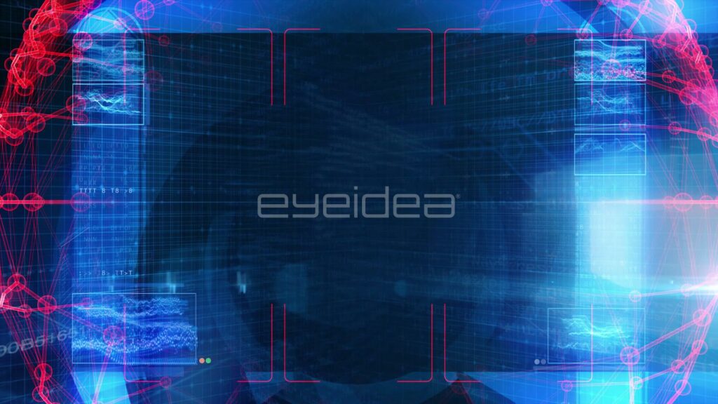 Empty Blue Sci-Fi Interface with Red Network Sphere Edges