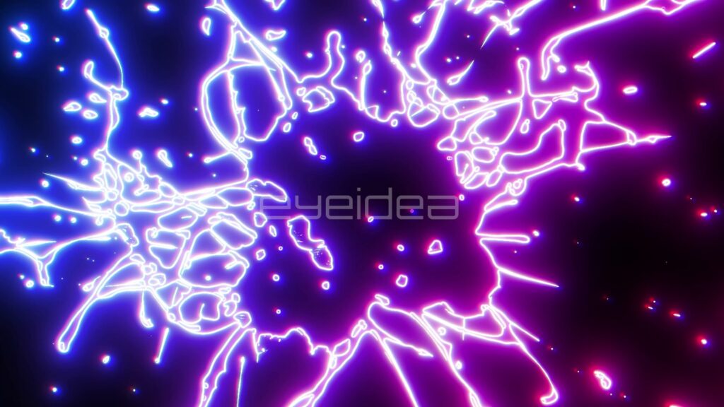 Neon Pink and Blue Liquid Splatter with Zooming Motion