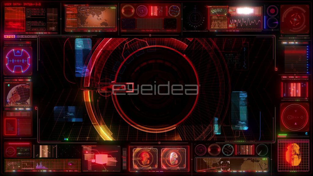 Red-Tinted HUD Dashboard with Circular Target Display