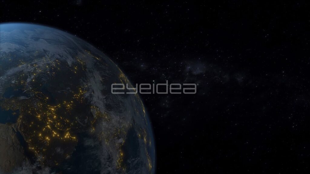 Night Side of Earth Glowing with City Lights