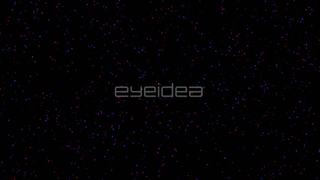 Sparse Tiny Red and Blue Dots Falling Through Darkness