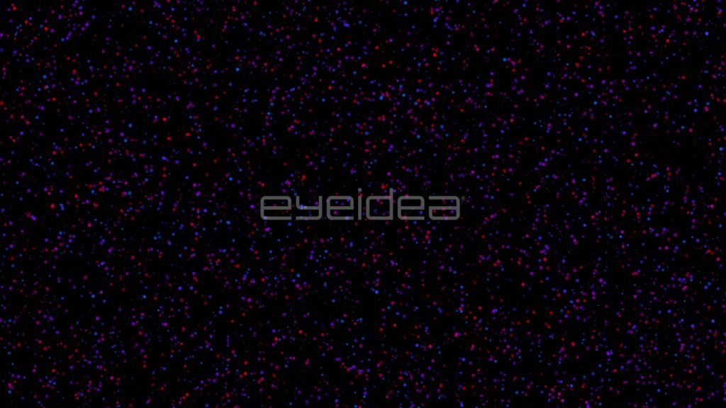 Dense Shower of Tiny Red and Blue Dots Falling