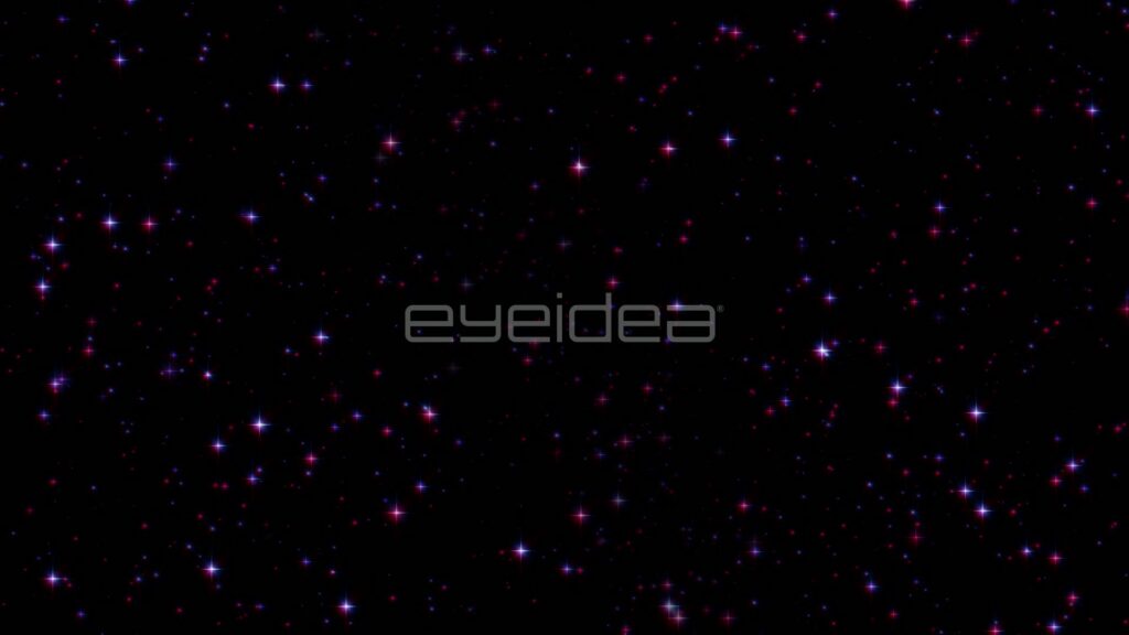 Twinkling Pink and White Stars in a Black Night Sky
