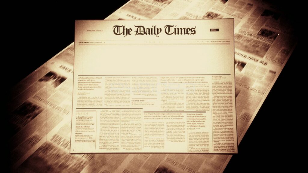 Vintage Sepia Newspaper with Blank Headline Space
