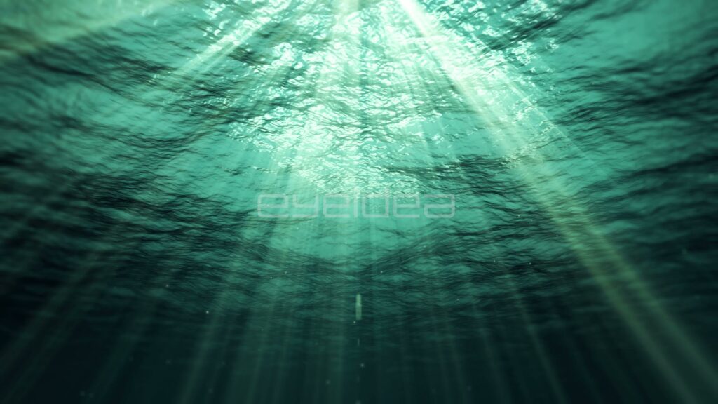 Teal Green Sunbeams Fanning Down Underwater Loop