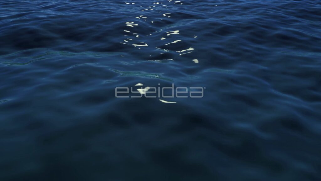 Sunlight Reflecting on Deep Blue Ocean Water Surface