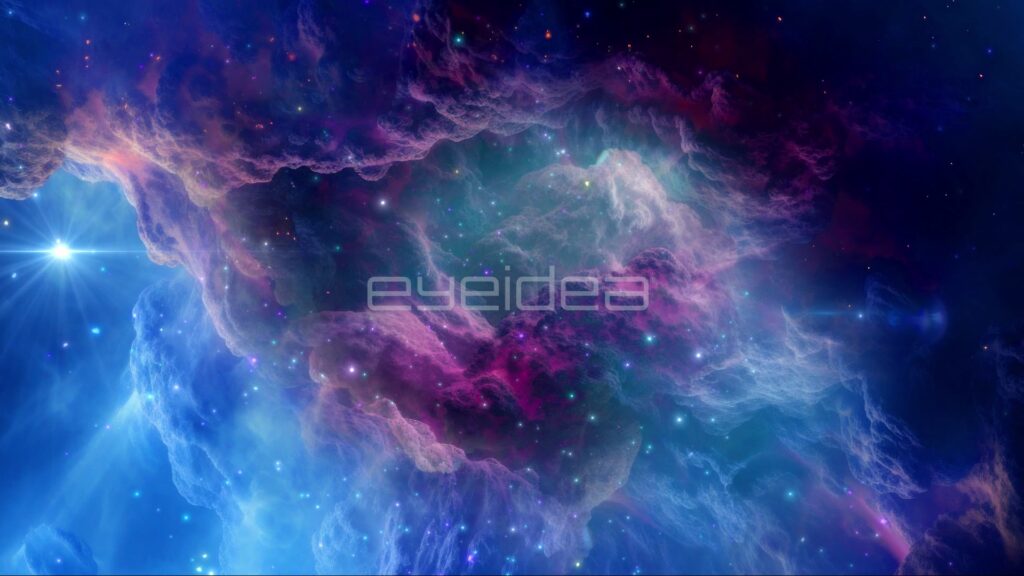 Soft Blue and Magenta Nebula with a Bright Star on the Edge