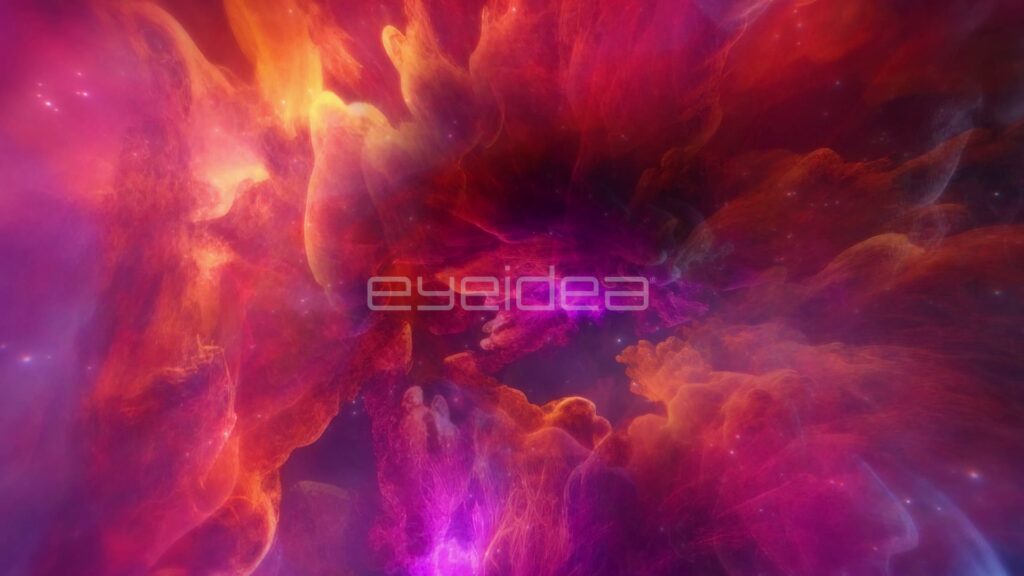 Fiery Orange and Magenta Nebula Billowing Outward