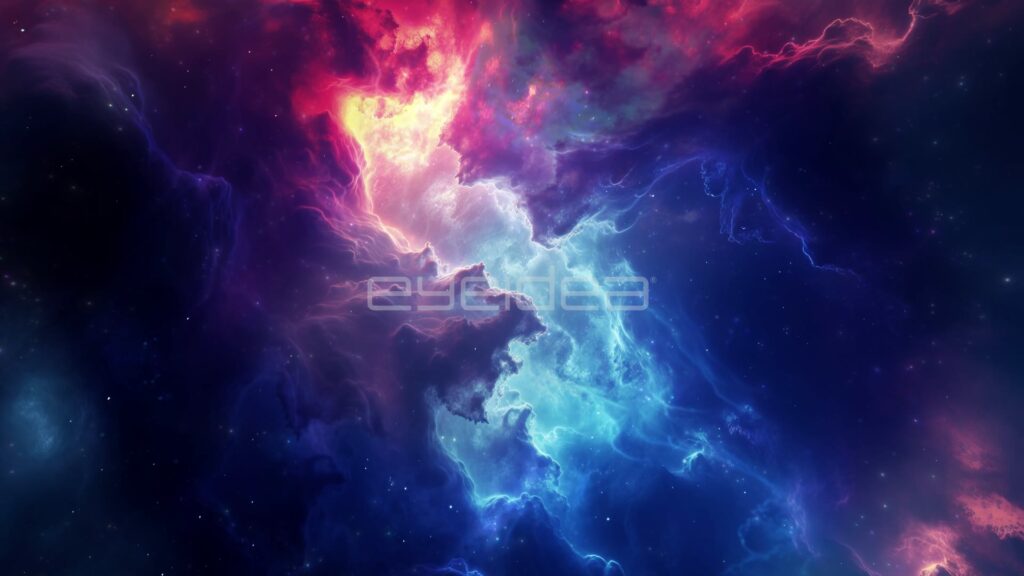 Dark Blue Nebula with a Fiery Pink Cloud Core