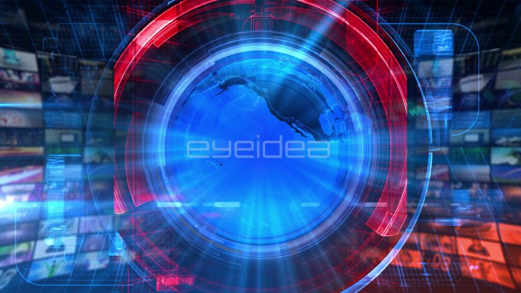Blank News Background Loop with a Blue Globe in Red Rings