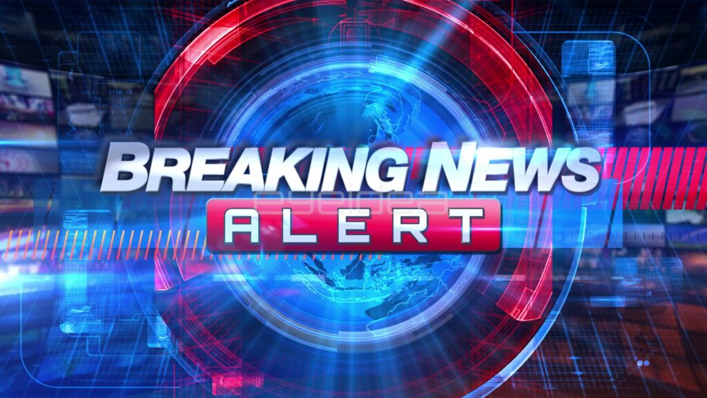 BREAKING NEWS ALERT Title over a Blue Globe in Red Rings