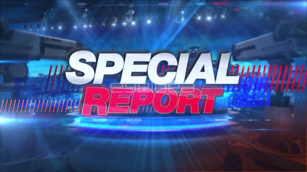 SPECIAL REPORT Title in a Blue Virtual News Studio