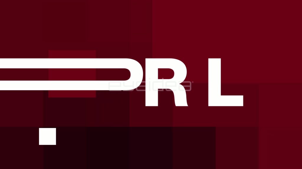 April Kinetic Title with White Letters Streaking onto Maroon Blocks