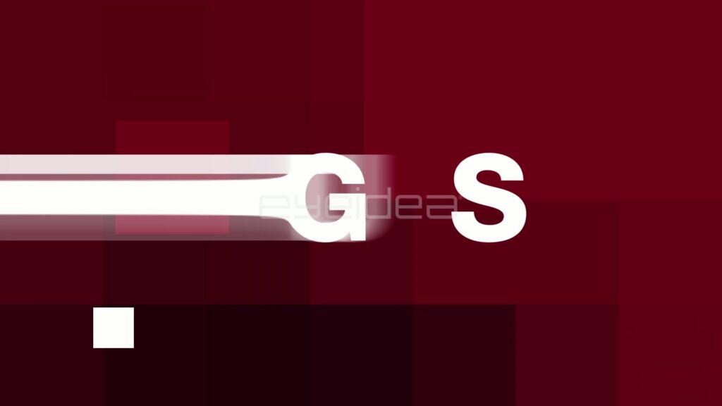August Kinetic Title with White Letters Streaking onto Maroon Blocks