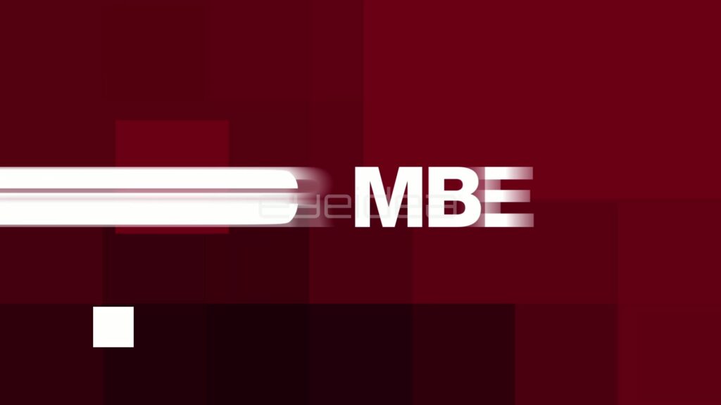 December Kinetic Title with White Letters Streaking onto Maroon Blocks