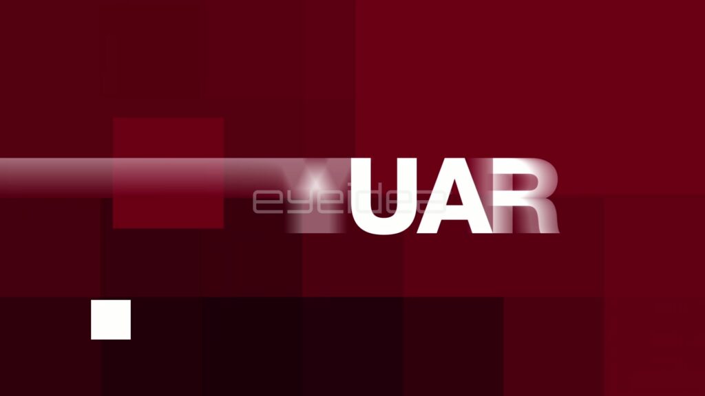 February Kinetic Title with White Letters Streaking onto Maroon Blocks