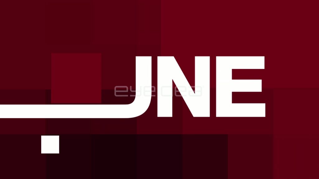 June Kinetic Title with White Letters Streaking onto Maroon Blocks