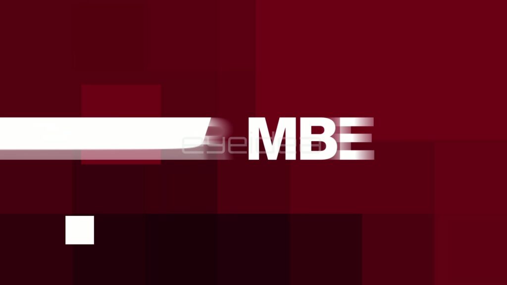 November Kinetic Title with White Letters Streaking onto Maroon Blocks