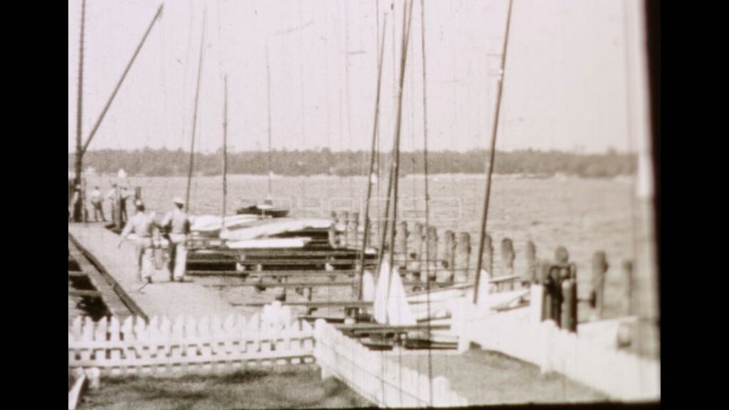 Lake Marina and Sailboats (Archival 1950)