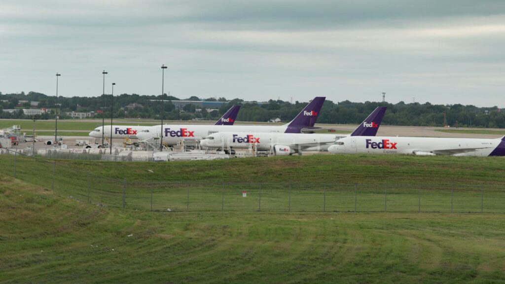 FedEx Cargo Jets Parked at Nashville BNA Airport