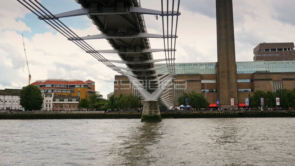 Millennium Bridge and Tate Modern from the River Thames