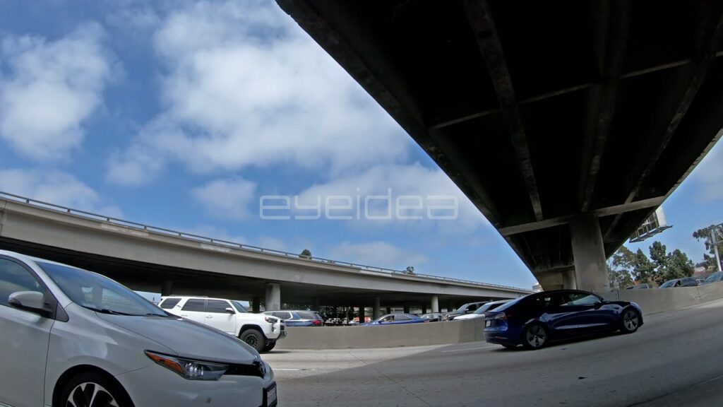 Traffic on 405 Freeway Beneath Overpasses in Los Angeles