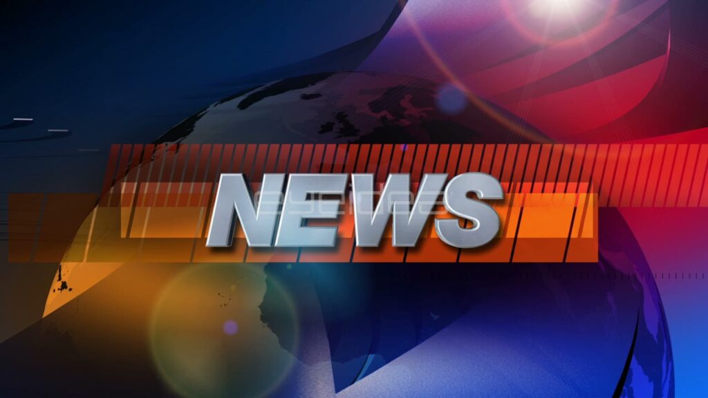 3D News Title Animation with Silver Text And Blue Globe
