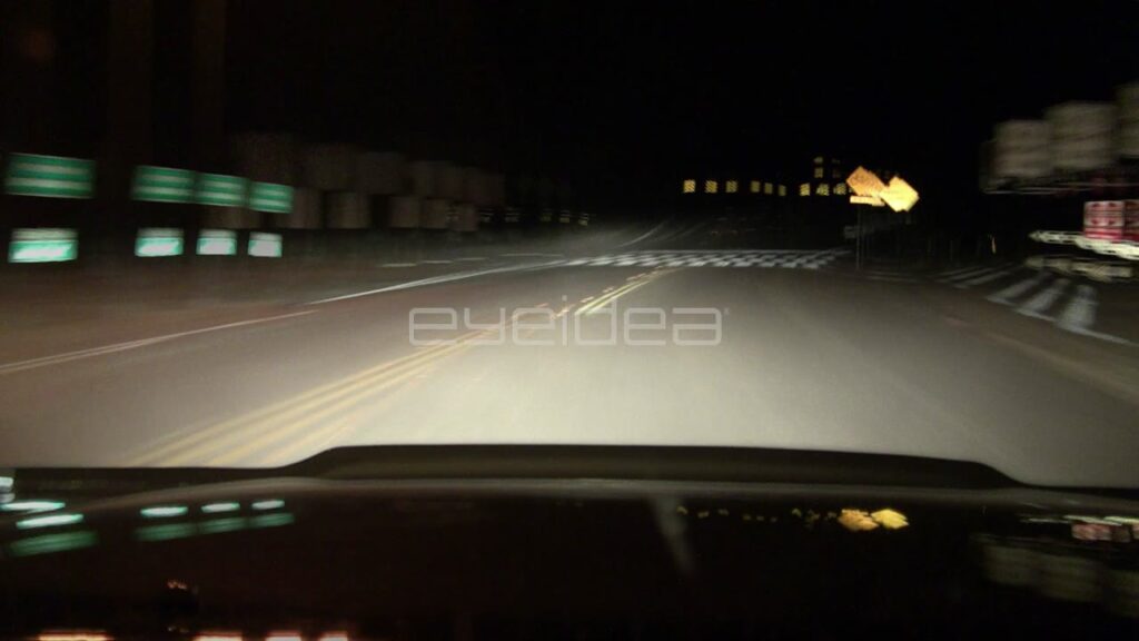 POV Driving Down a Dark Road with Motion Blur