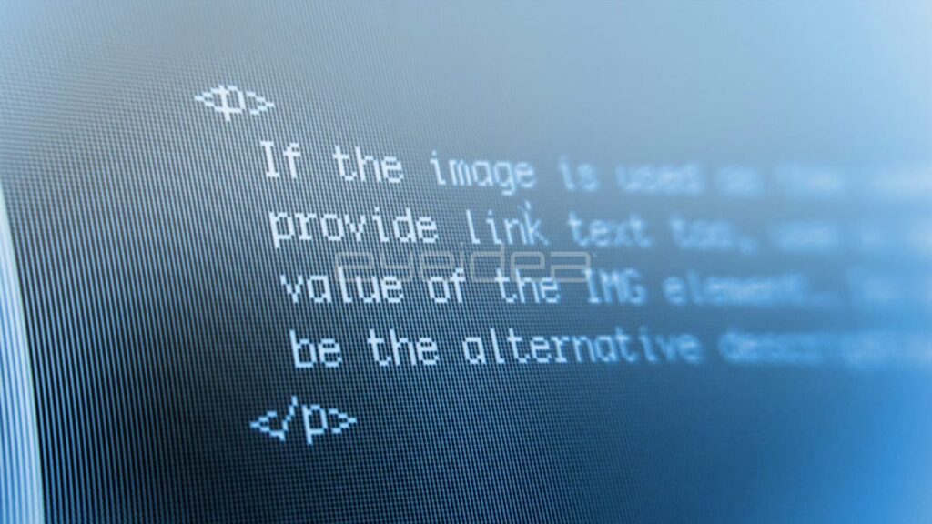 Abstract Blue Computer Code Typing on LCD Screen