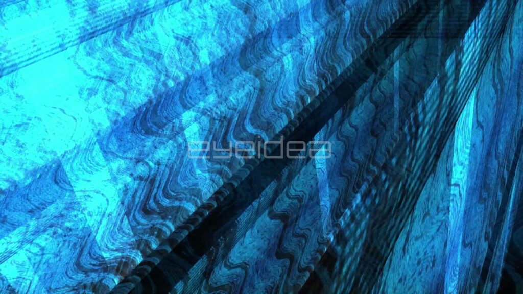 Abstract Blue Digital Data Streams Flying through 3D Space