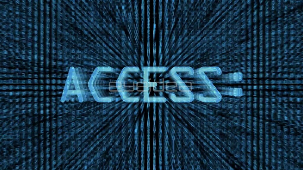 Access Text Floating in Blue Digital Data Stream