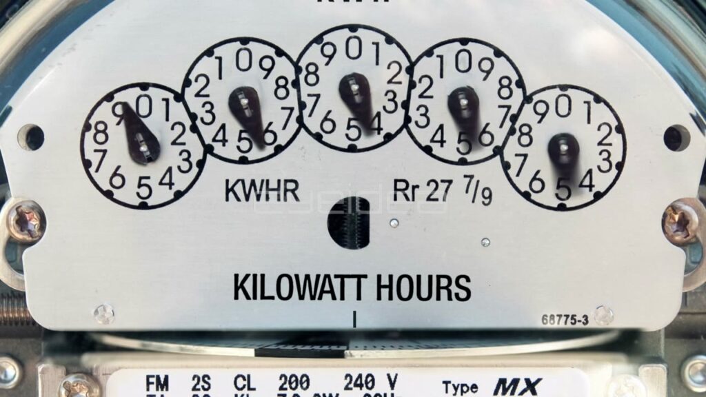 Time-Lapse of Spinning Kilowatt Hour Electricity Meter Dial