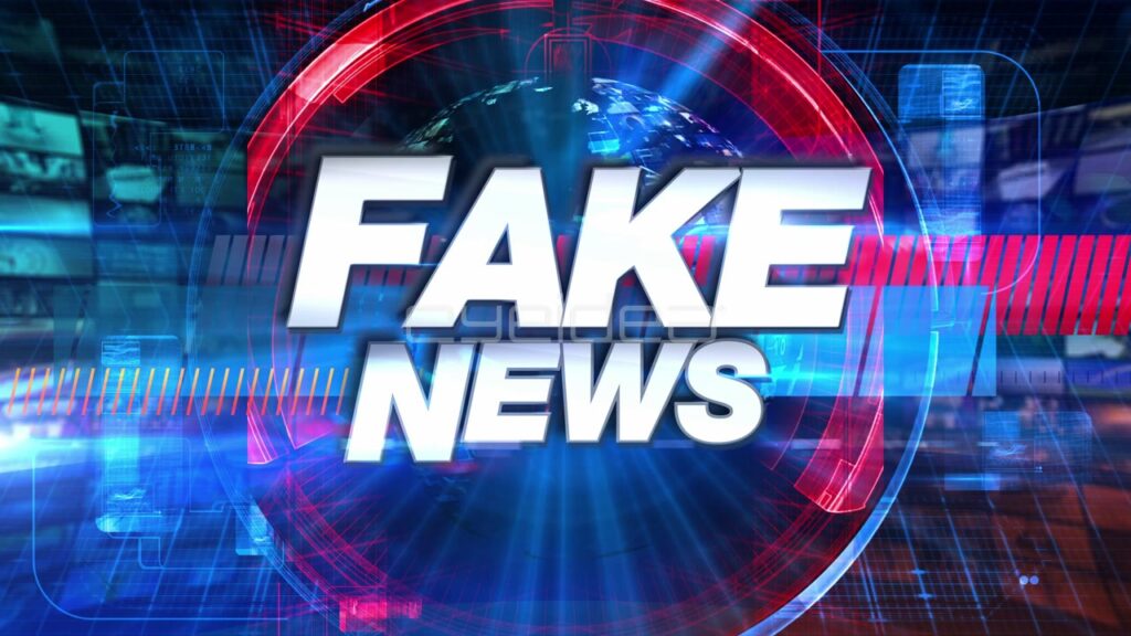 Fake News Broadcast Title with Red and Blue Motion Graphics