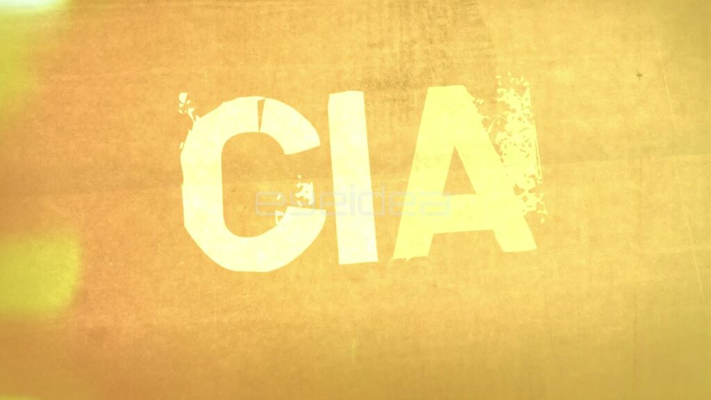 FBI CIA NSA Text Animation on Grunge Brown Background