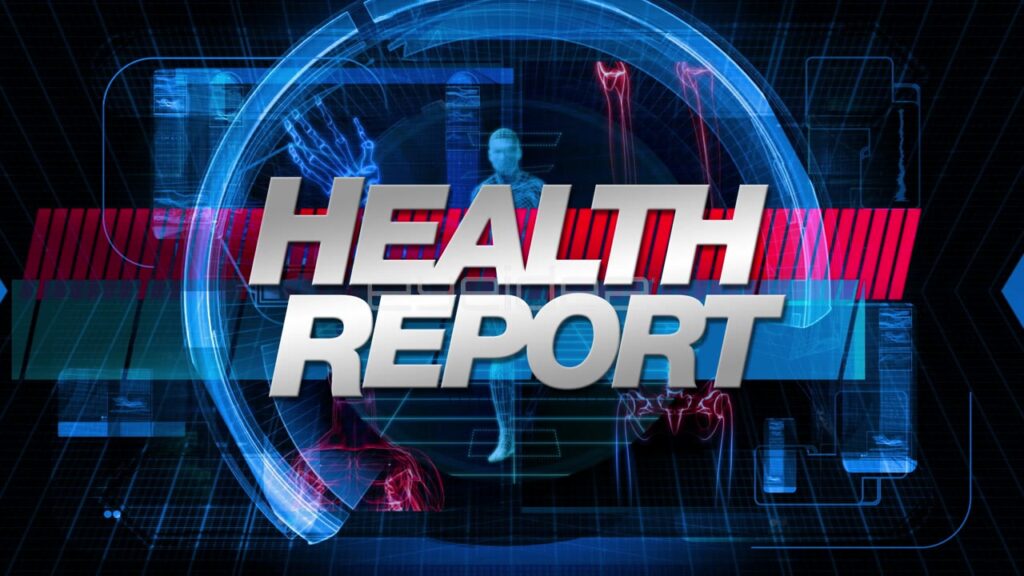 Health Report Title Graphic with Blue Medical HUD Animation