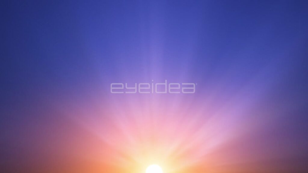 Sunlight Rays Bursting through a Purple and Blue Sky