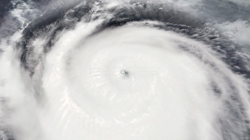 3D Animation Zooming into the Eye of a Hurricane