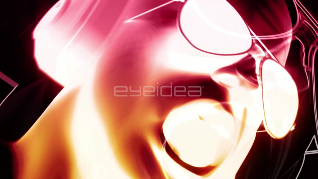 3D Animated Man with Headphones and Glowing Red Light Streaks