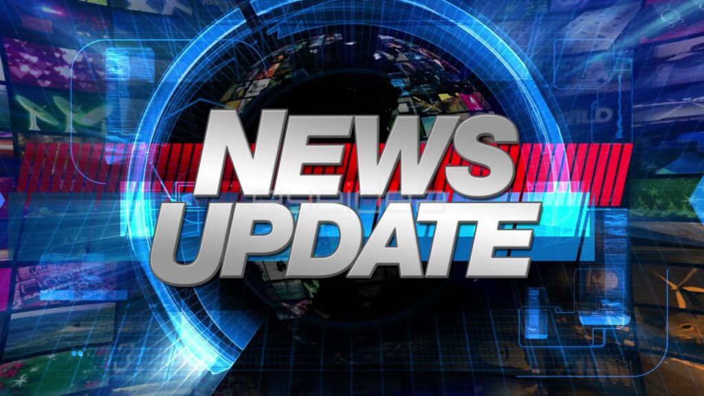 News Update Broadcast Graphic with Blue Globe and Red Accents