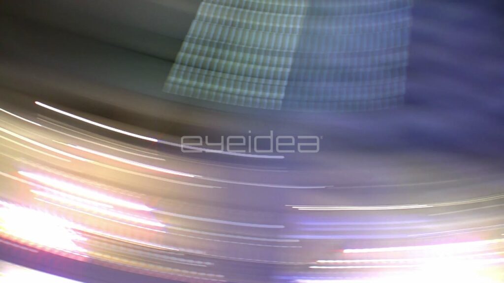 Spinning Motion of Colorful City Lights at Night