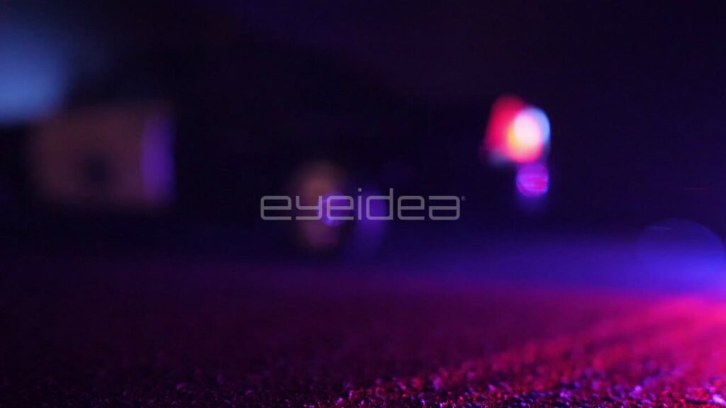Police Car Emergency Lights at Night with Shallow Focus
