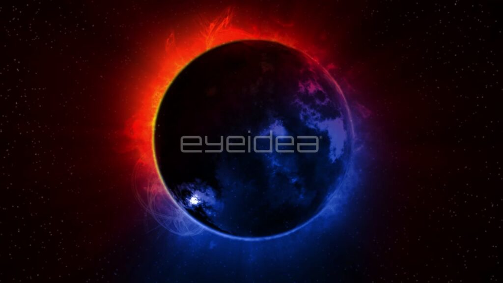Dying Star with Arcing Red and Blue Energy Flares
