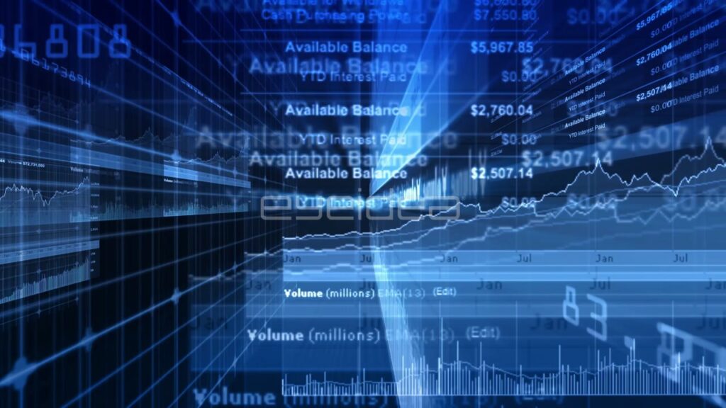 Blue Financial Data and Stock Market Graph Animation