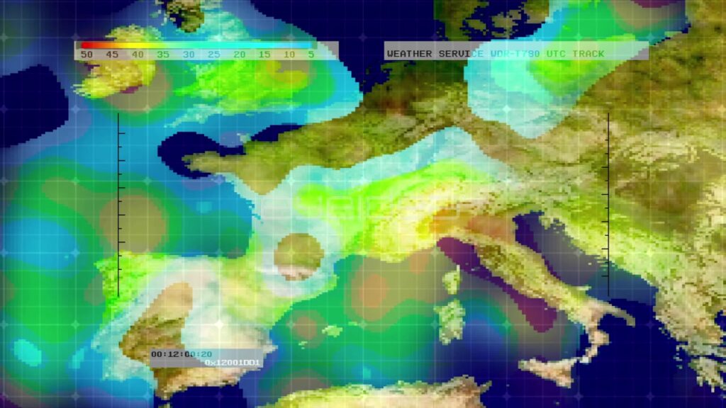 Digital Weather Radar Animation of Rainfall over Europe