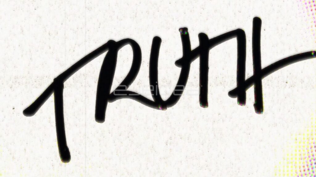 Hand Writing the Word Truth with Halftone Grunge Effects